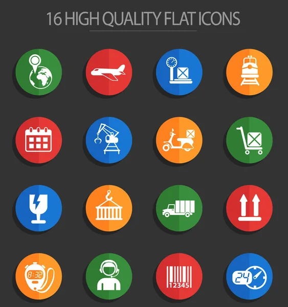 Lojistik 16 düz simgeler