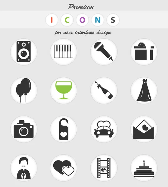 Wedding pictogram set — Stockvector