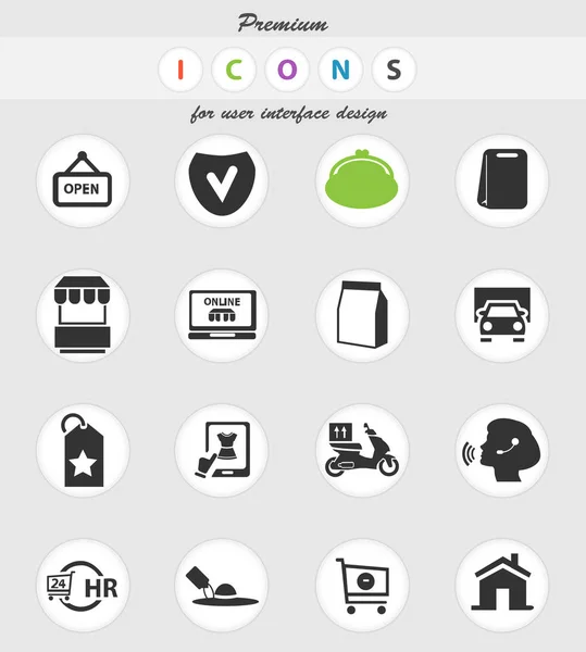 Conjunto de iconos de comercio electrónico — Vector de stock