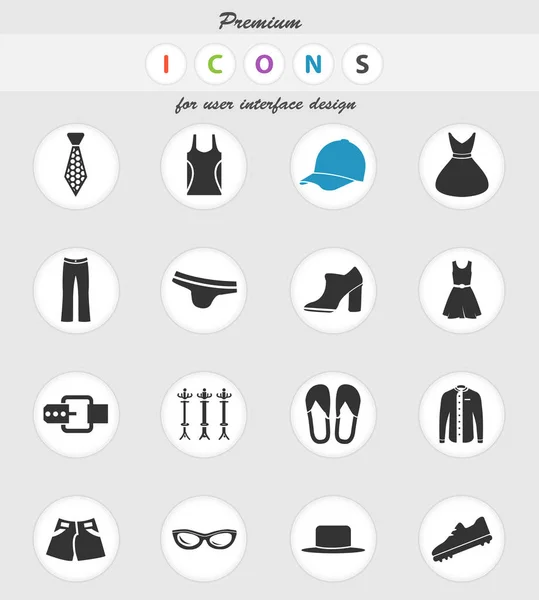 Conjunto de ícones de roupas — Vetor de Stock