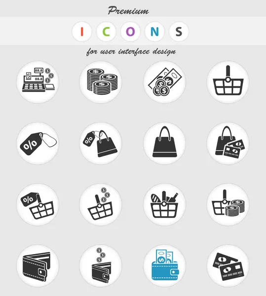 Conjunto de iconos de marketing y comercio electrónico — Vector de stock