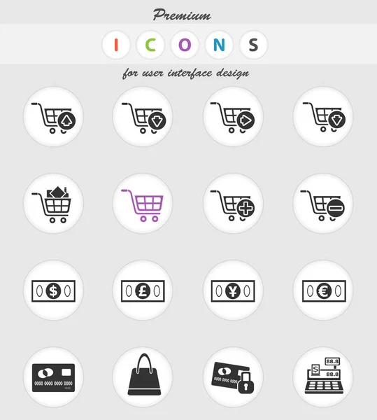 Conjunto de iconos de marketing y comercio electrónico — Vector de stock