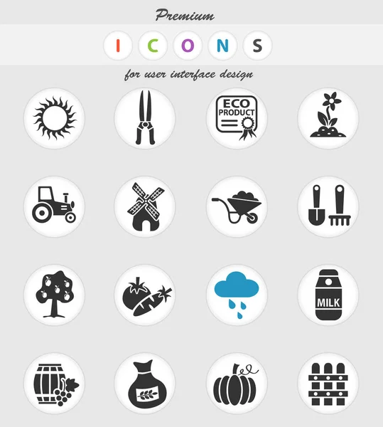 Conjunto de icono Agricultura — Vector de stock