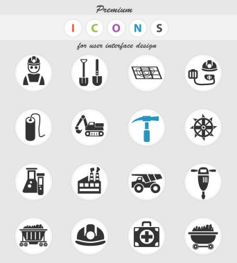 kömür sanayi simge seti