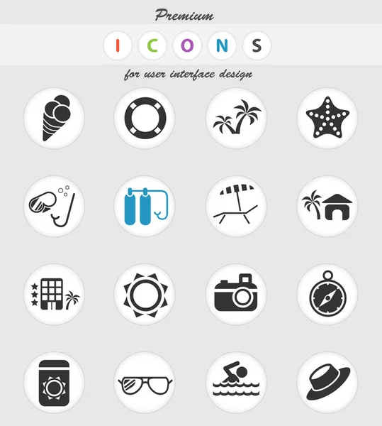Set de iconos de playa — Vector de stock