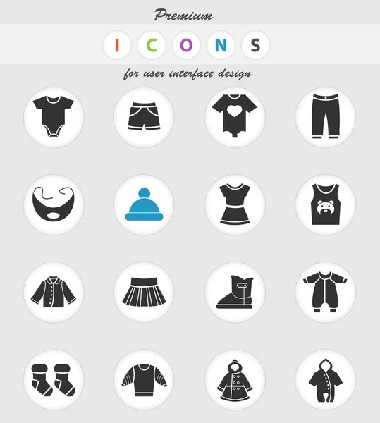 Conjunto de ícone de roupas de bebê — Vetor de Stock