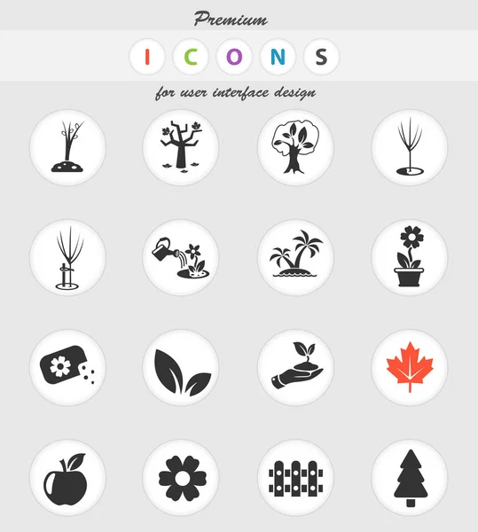 Planten gereedschap pictogramserie — Stockvector