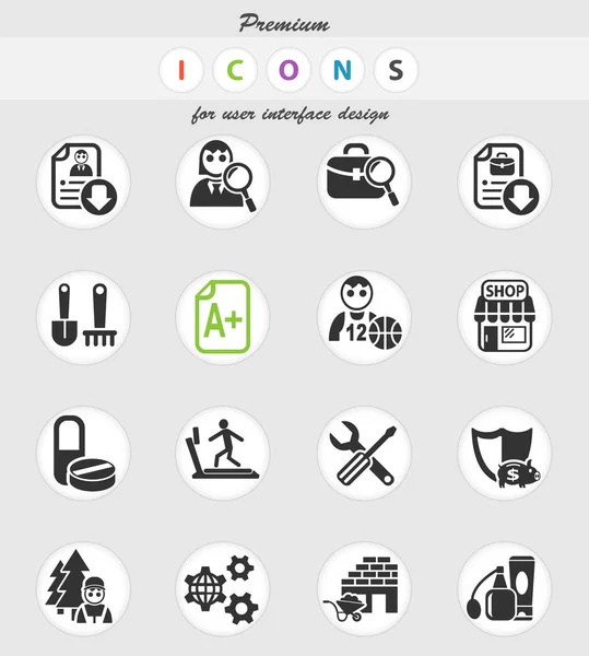 Icon für die Jobsuche gesetzt — Stockvektor