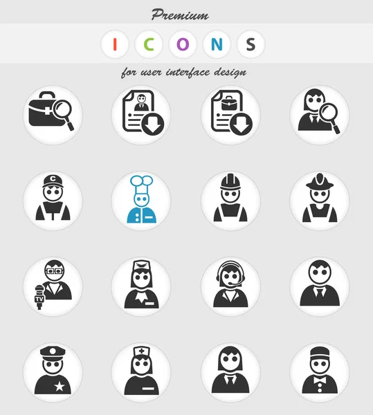 Job search icon set — Stock Vector