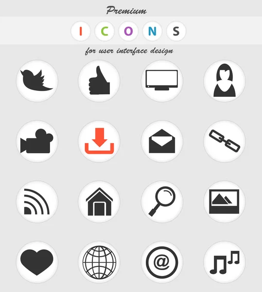 Conjunto de iconos de redes sociales — Vector de stock