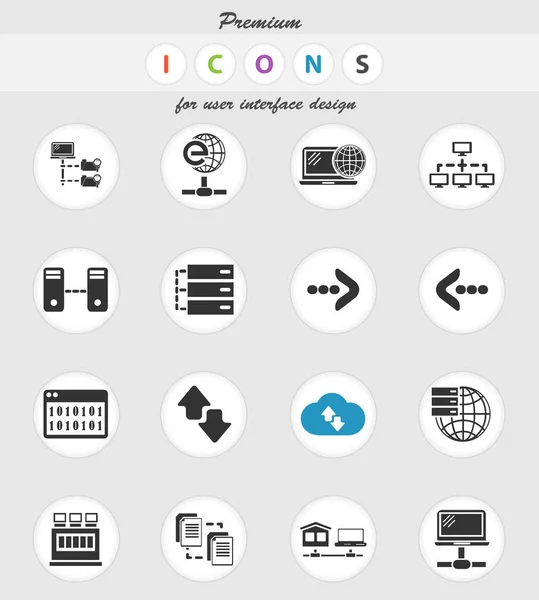 Server icon set — Stock Vector