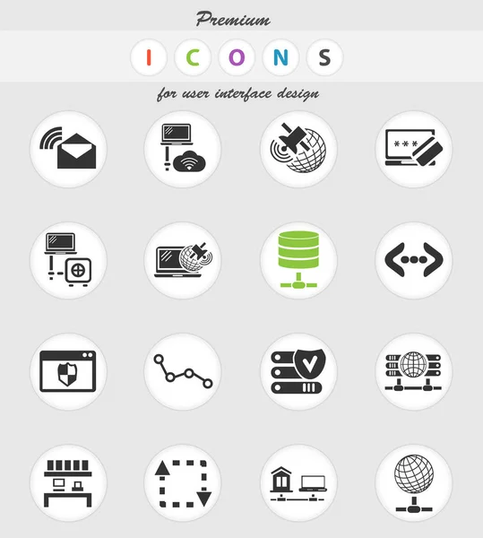 Conjunto de iconos del servidor — Vector de stock