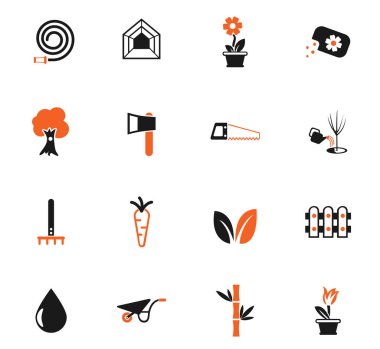 Web ve kullanıcı arayüzü tasarımı için bitkilerin renk vektör simgeleri