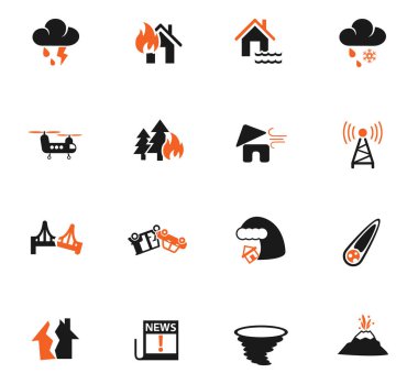 natural disasters icon set clipart