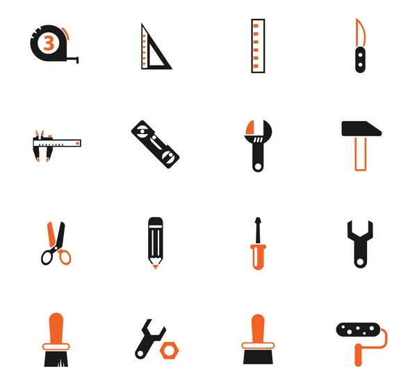 Werk tools kleur pictogramserie — Stockvector