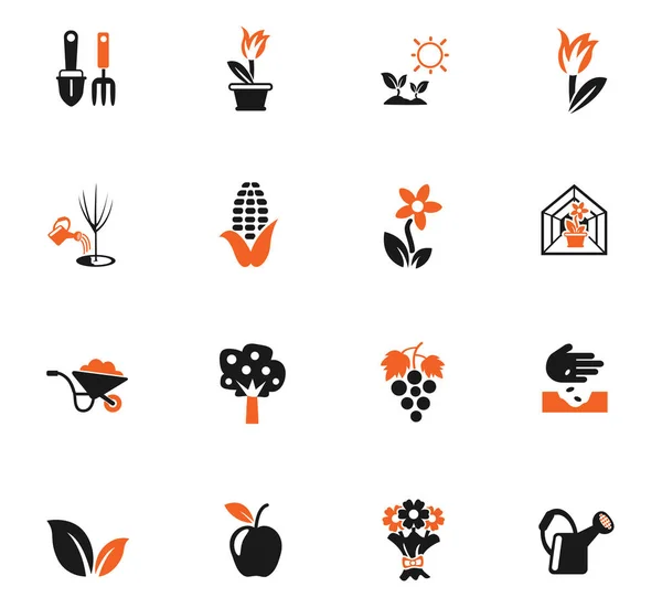 Plantas herramientas icono conjunto — Vector de stock