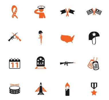 veterans day icon set clipart