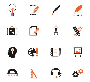 yaratıcı süreç renk simge seti