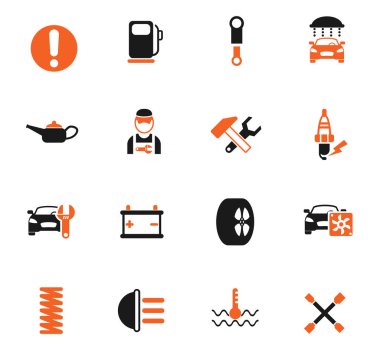 araba servisi simgesi seti