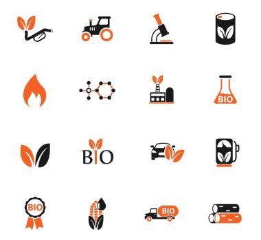 biyo yakıt renk simge seti