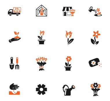 çiçek simgesi seti