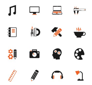 yaratıcı süreç renk simge seti