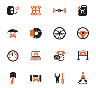 araba servisi simgesi seti