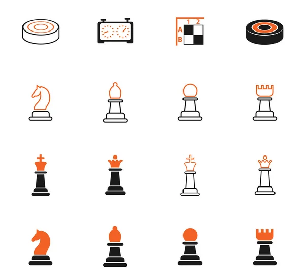 Šachová ikona nastavena — Stockový vektor