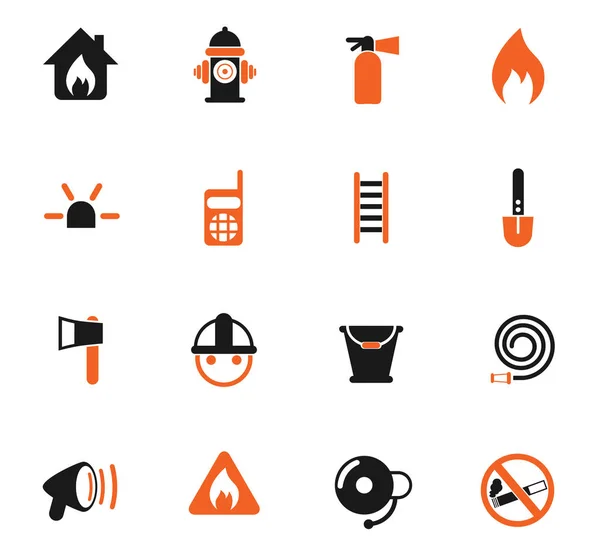 Conjunto de ícones de brigada de incêndio — Vetor de Stock