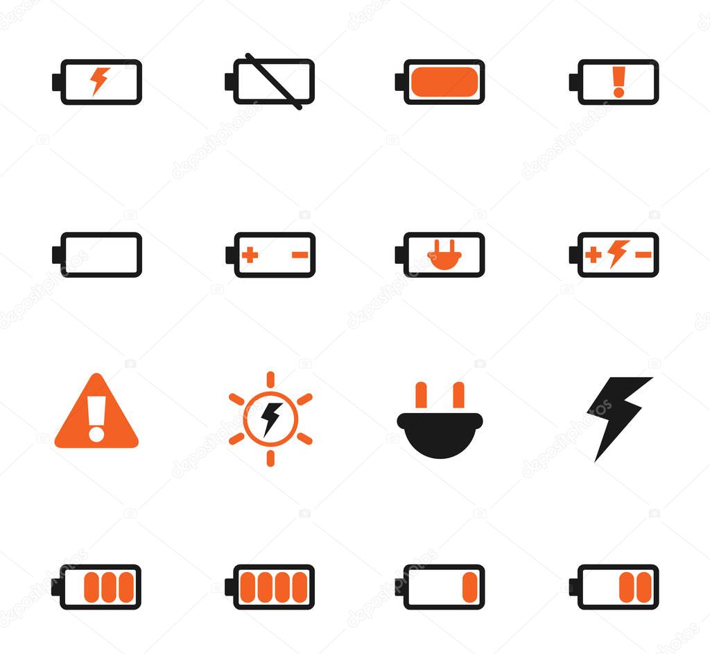 battery color icon set