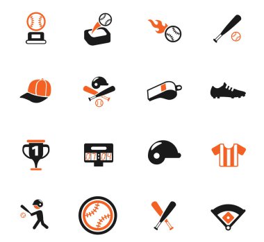 Beyzbol renk simge seti