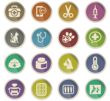 Veterinerlik kliniği simgesi seti