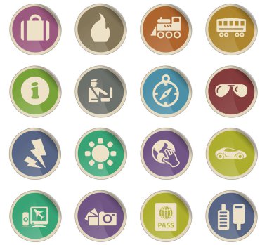 seyahat simgesi seti