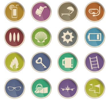 seyahat simgesi seti