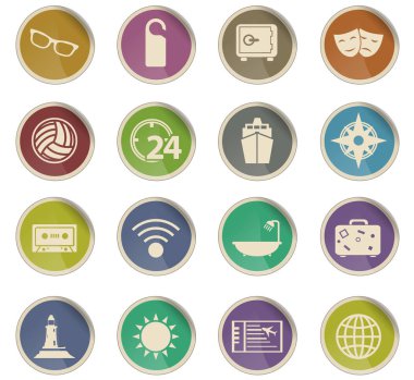 seyahat simgesi seti