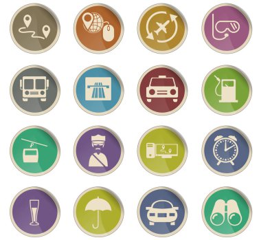 seyahat simgesi seti