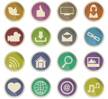 Sosyal ortam simgesi seti