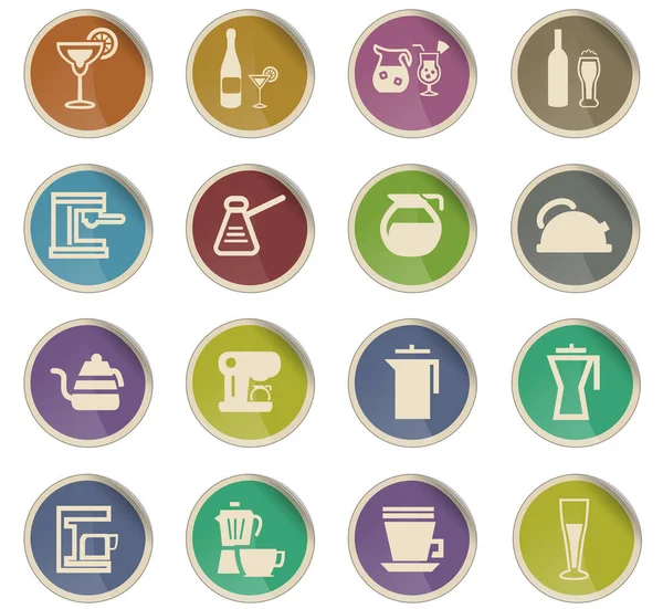 mutfak eşyaları için içecekler Icon set