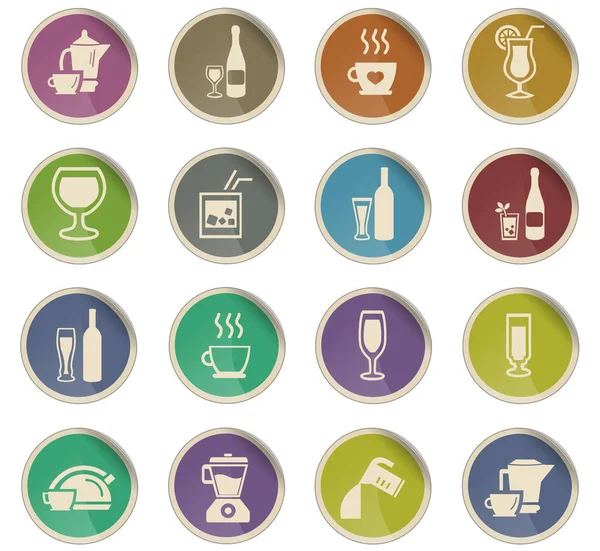 mutfak eşyaları için içecekler Icon set