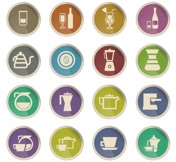 mutfak eşyaları için içecekler Icon set