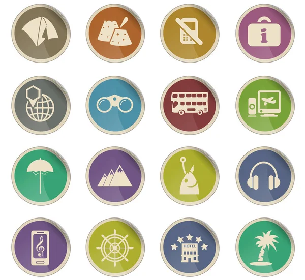 seyahat simgesi seti