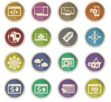 Kullanıcı arayüz tasarımı için arama motoru optimizasyonu vektör simgeler