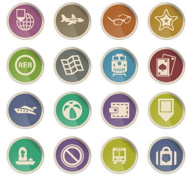 seyahat simgesi seti