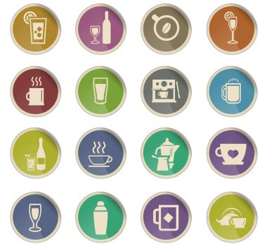 mutfak eşyaları için içecekler Icon set