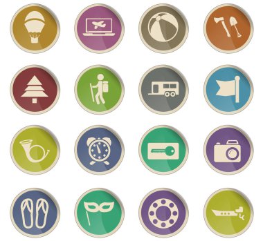 seyahat simgesi seti