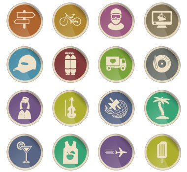 seyahat simgesi seti