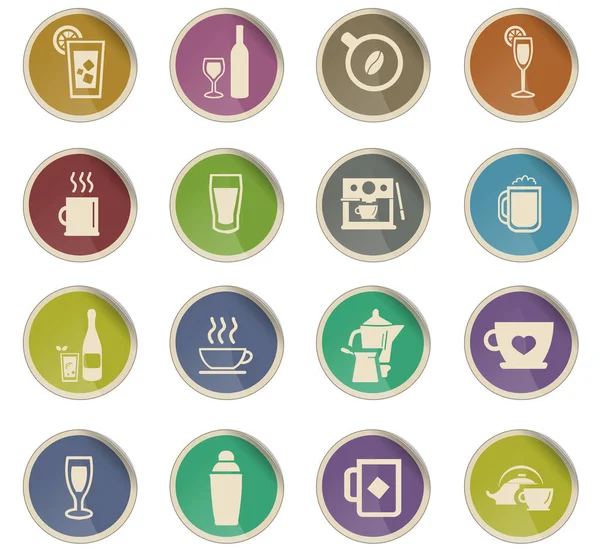 Mutfak eşyaları için içecekler Icon set — Stok Vektör