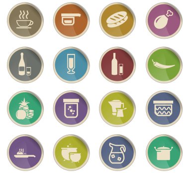 yemek ve mutfak simgesi seti