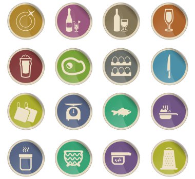 yemek ve mutfak simgesi seti