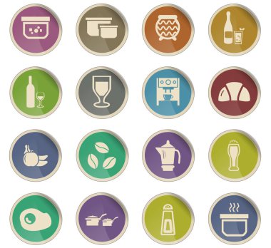 yemek ve mutfak simgesi seti